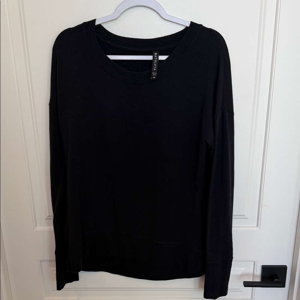 Athleta Black Long Sleeve Sweatshirt
